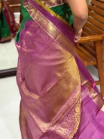 PURE KANCHEEPURAM SILK SAREE WITH CONTEMPORARY GAP BORDE - Image 3