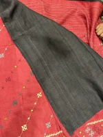 RED TUSSAR SAREE - Image 4