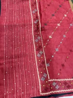 RED TUSSAR SAREE