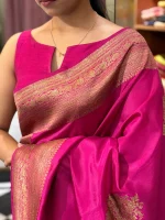 Pink Poona Silk Saree.